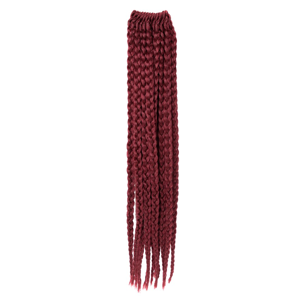 Tresses synthétiques au Crochet ombré rose arc-en-ciel, cheveux longs pour tresses africaines: DARK RED / 1 Pcs/Lot