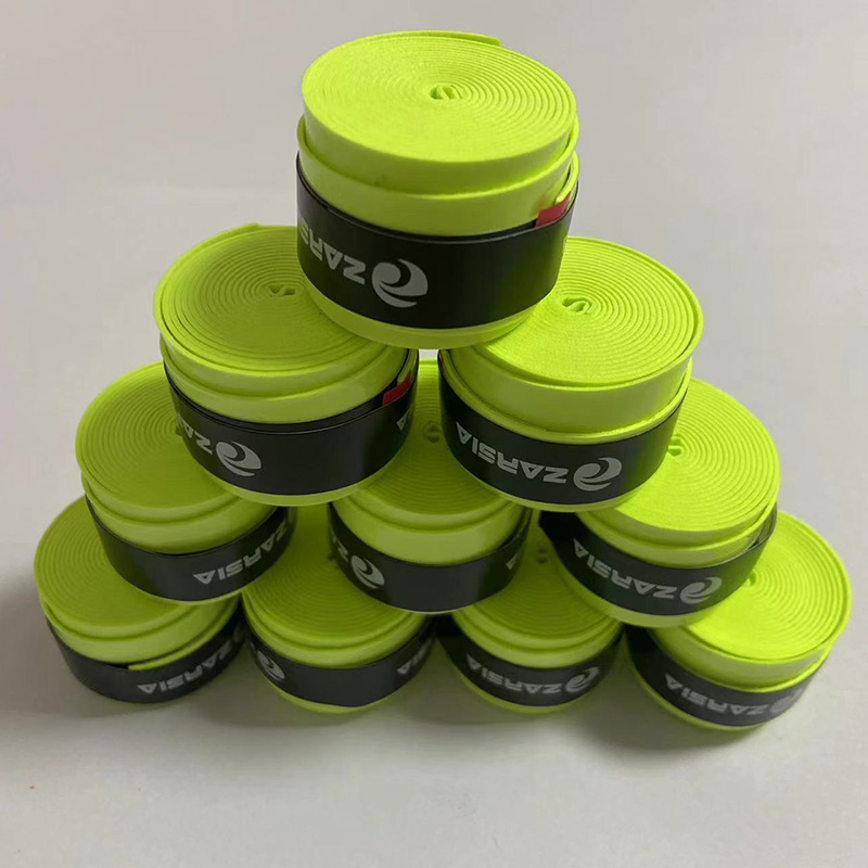 10PCS ZARSIA Sticky Anti-skid Tennis Racket Grip Anti-Sweat Badminton Grips Tennis Raquet Overgrips: Tran-Yellow