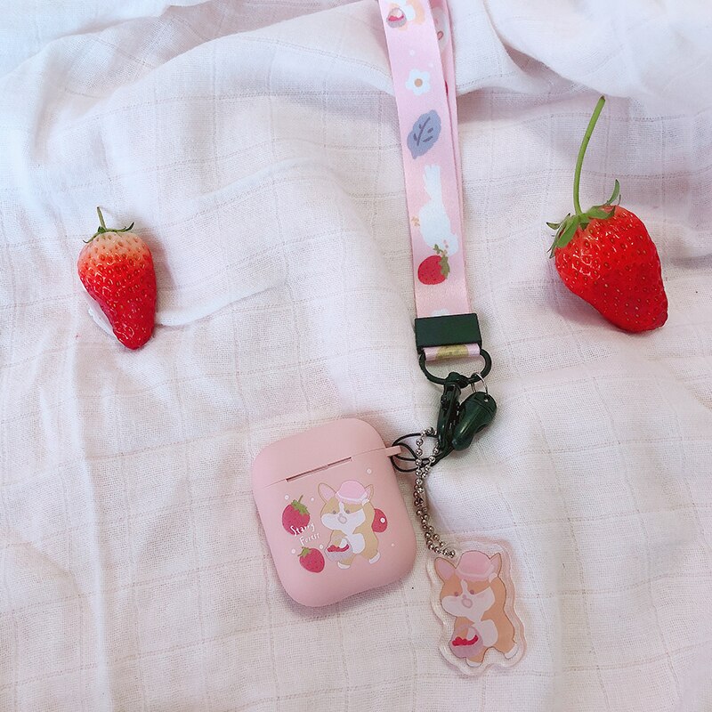 STARRY FOREST Strawberry lindo teléfono móvil correas para cuello y muñeca chica Rosa correa para teléfono móvil y cámara