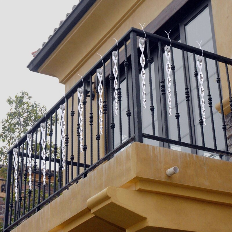 8Pcs Bird Repeller Rotating Rod Repellent Reflective Scare Rods Spiral Deterrent Control Device Garden Ornament Outdoor