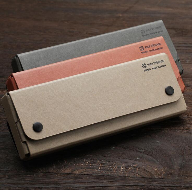 Original Midori, estuche de bolígrafo, cartuchera de papel reciclado, Japón