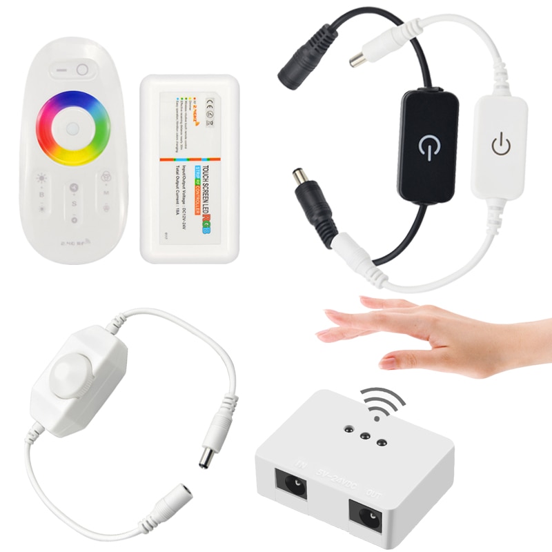 DC12V Touch Sensor Switch Controller;2.4G RF Touch Screen Remote RGB / RGBW Controller;Hand Sweep Dimmer Switch for LED Strip