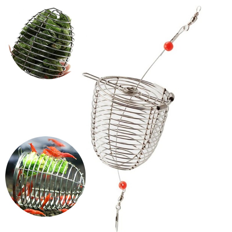 Stainless Steel Shrimp Aquarium Food Bottom Feeder Cage Dry Spinach Feeding Basket Fish Tank Shrimp Floating Feeder