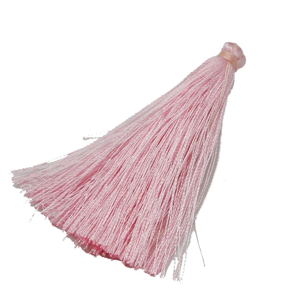 Franges en Imitation soie 2/10 pièces | Glands à suspendre, pointes de corde pour bricolage, porte-clés couture rideau accessoires pompon: Pink 2pcs