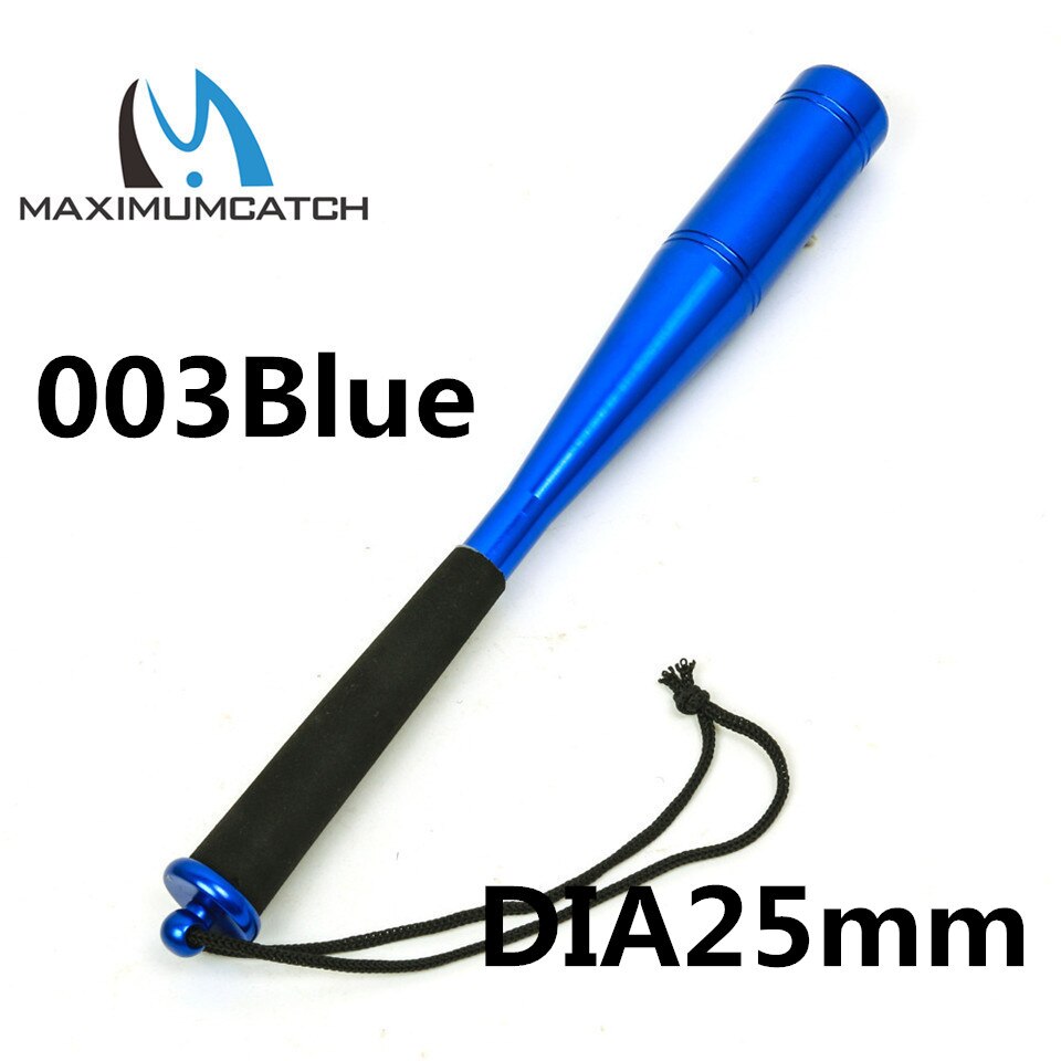 Maximumcatch Head Diameter 22mm/25mm Fly Fishing Bat Strong Aluminum Fishing Priest Fish Whacker Fish Bat: 003Blue DIA25mm