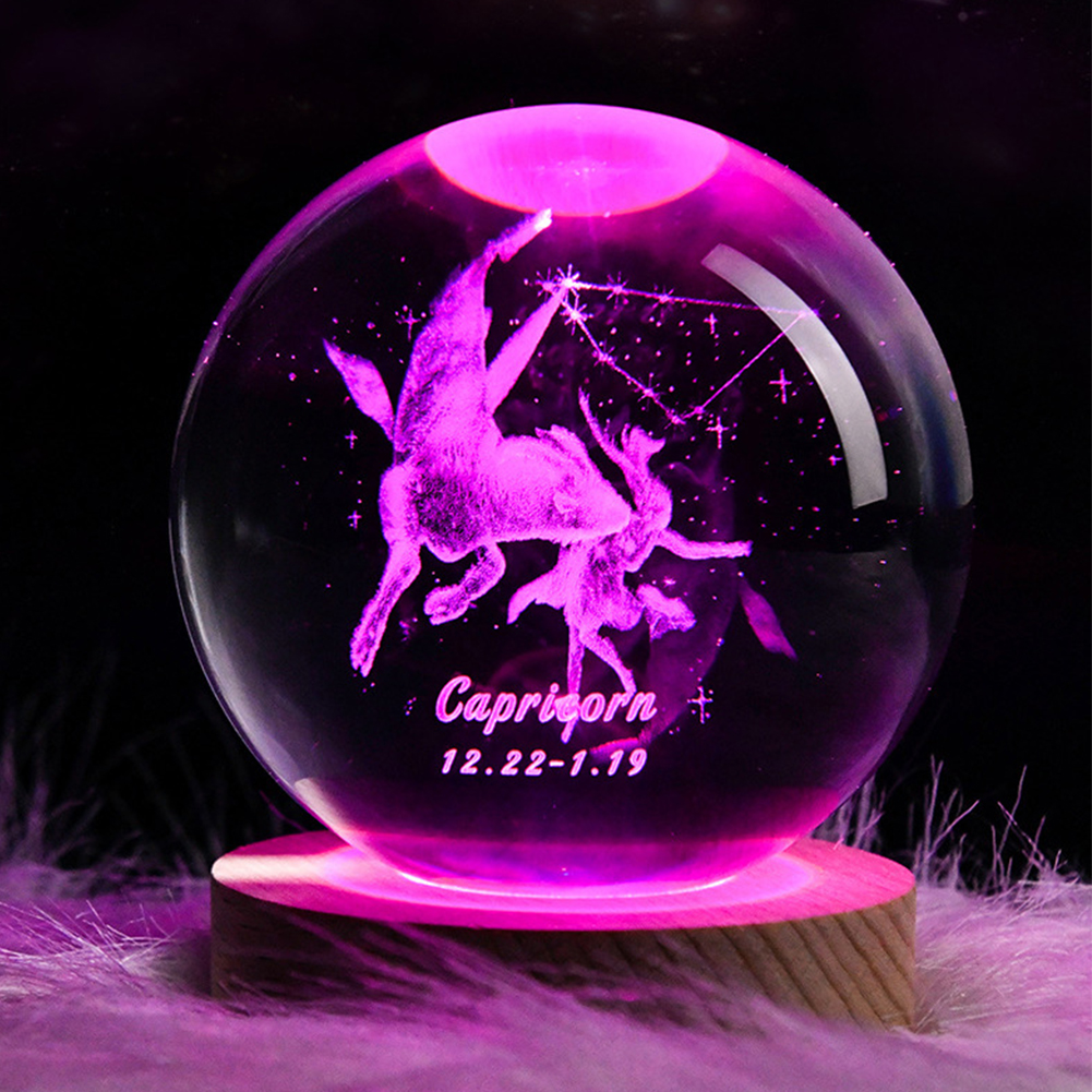 Usb 3d Kristallen Bol 12 Constellatie Led Nachtlampje Decor Lichtgevende Projectoren Slaapkamer Decor Nachtlampgeschenken Voor Kinderen Paar