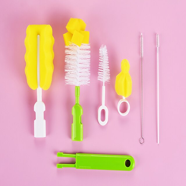 Zes Stuk Baby Fles Borstel Set Cup Borstel Spons Fles Schoonmaken Tool Baby Fles Schoonmaken Product Baby Care: green