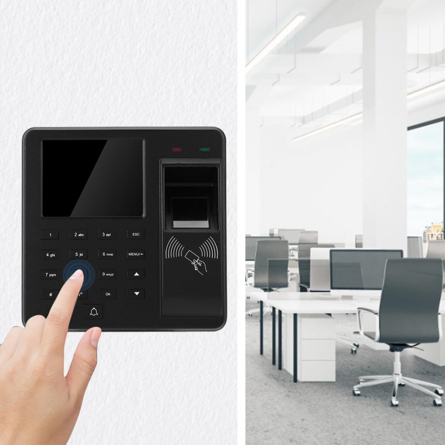 Mini Fingerprint ID Card Password Door Access Control Machine with LCD Screen Door Entry System Home Office Security Accessories