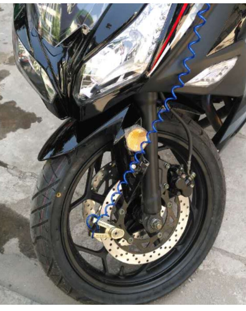 Candados de rueda de cuerda de resorte para motocicleta, bloqueo de disco de bicicleta, Cable antirrobo de seguridad, Cable de recordatorio, accesorios de moto