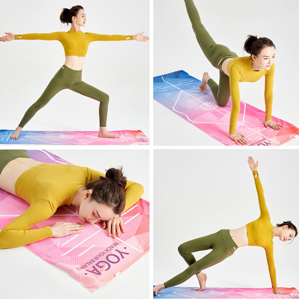 Yoga Handdoek (65X188Cm) absorberend Antislip Yoga Mat Handdoek Met Grip Stippen Bikram Pilates Handdoek
