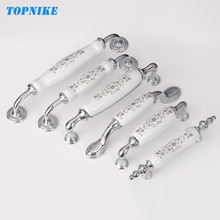 TOPNIKE Moderne keramische kleine handvat garderobe keukenkast handvat keramische knoppen landelijke stijl wit porselein knoppen en handgrepen