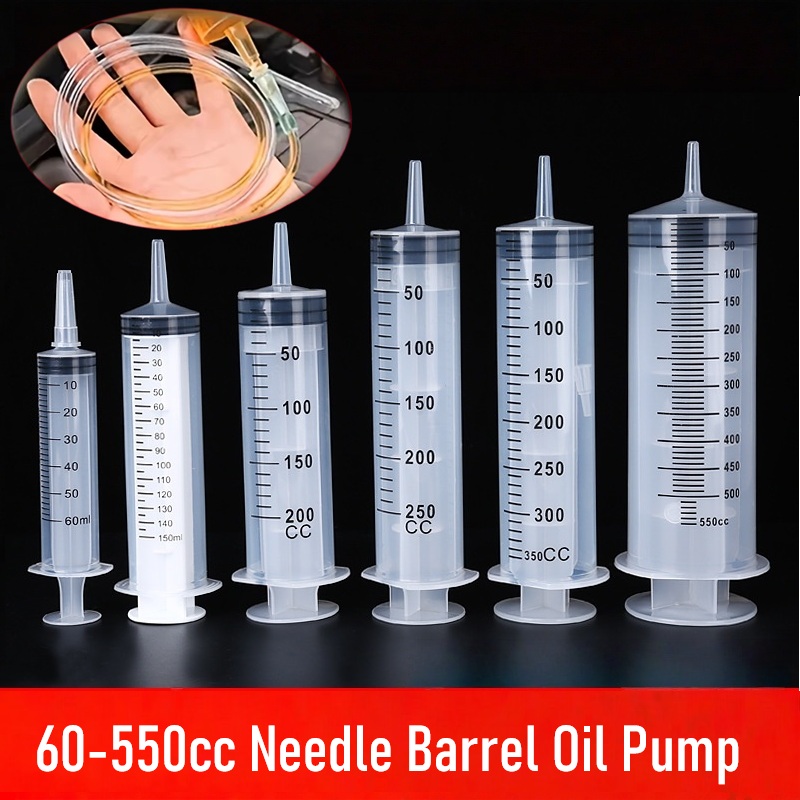 60-550ml Spuit Oliepomp Auto Brandstoftank Vulapparatuur Vloeistof Extractor Met 1m Slang Herbruikbare Naaldcilinder Vloeistofverversing