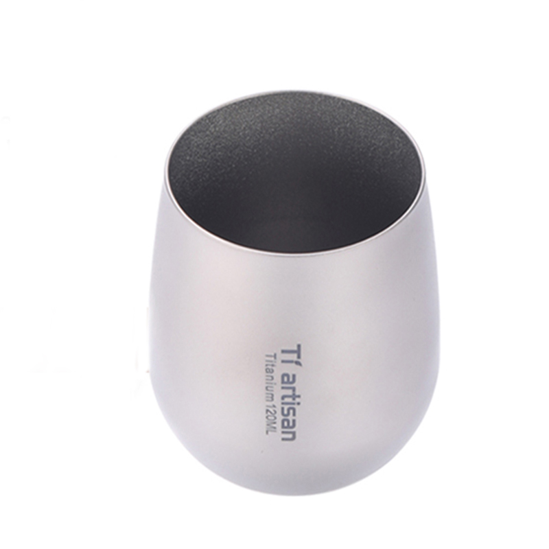 Tiartisan 120Ml Titanium Double Wall Camping Mok Bier Koffie Thee Water Cup Bacteriostatische Mok Voor Outdoor Reizen Ta8731