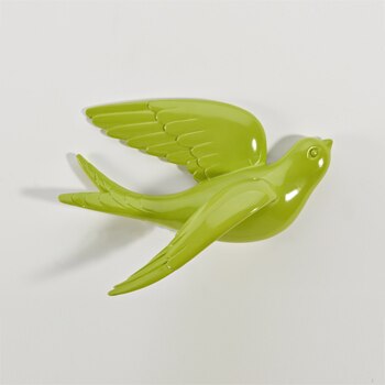 Muurstickers Swallow Home Decor Woonkamer Slaapkamer 3d Muurstickers Decoraties Ornamenten Hars Vogel Beeldje Standbeeld Op Muur: Green Small 2