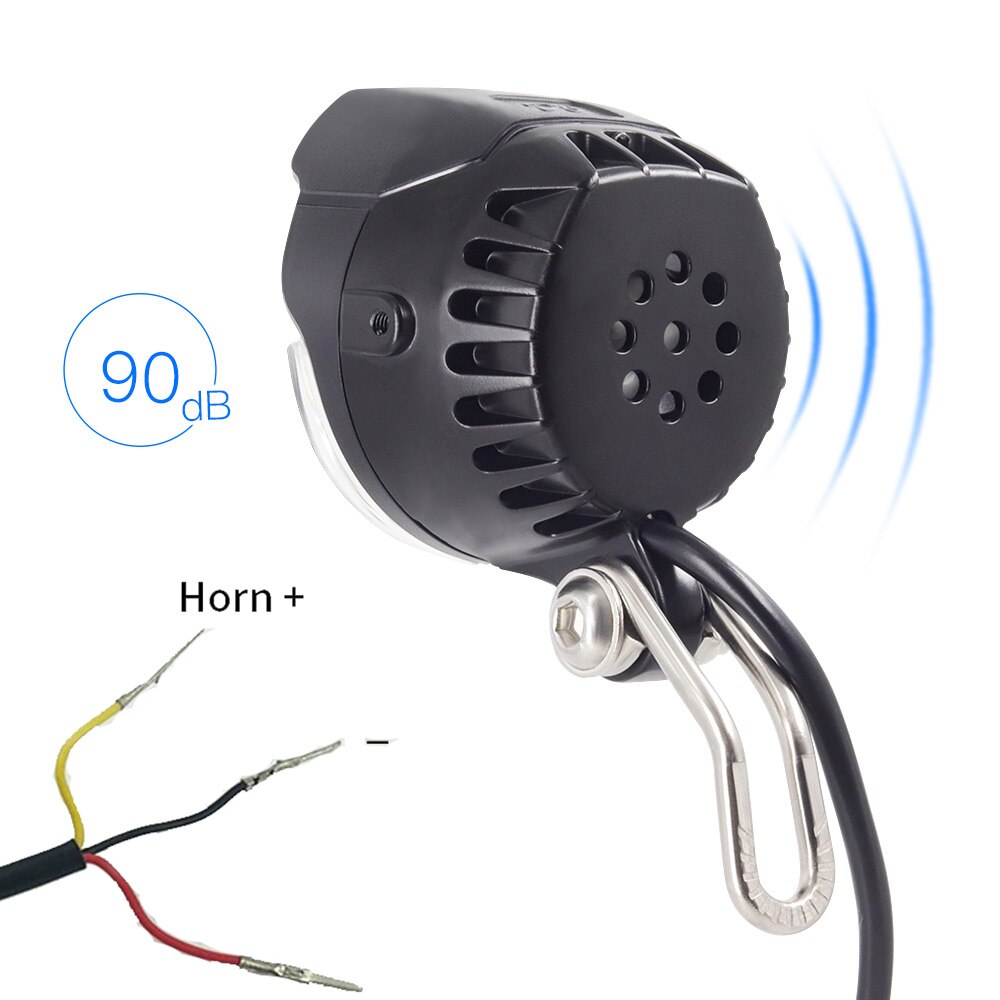 Onature e-światło rowerowe reflektor 85 luks wejście DC 12V 36V 48V 60V ebike lampa instalacja kierownica doprowadziło elektryczne światło rowerowe z klaksonem: tylko jeden kawałek