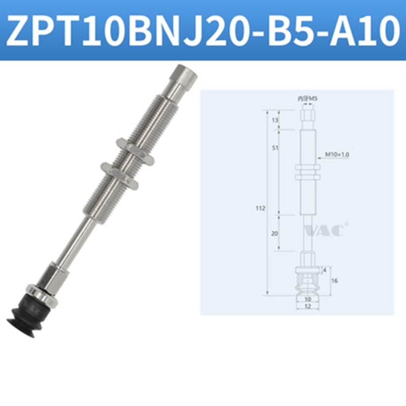 SMC Industrial Vacuum Pad Suction Cup ZPT10BNJ10-B5-A10 Double-layer Organ Type Industrial Manipulator ZPT20BSJ10-B5-A10: ZPT10BNJ20-B5-A10