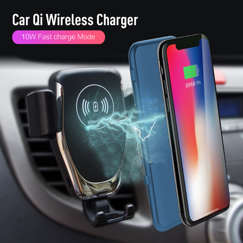 Qi Drahtlose Auto Ladegerät für iPhone 11 Pro XS Max XR X 8 7 Schwerkraft Telefon Halter 10W Schnelle auto Drahtlose Ladegerät für Samsung S10 S9