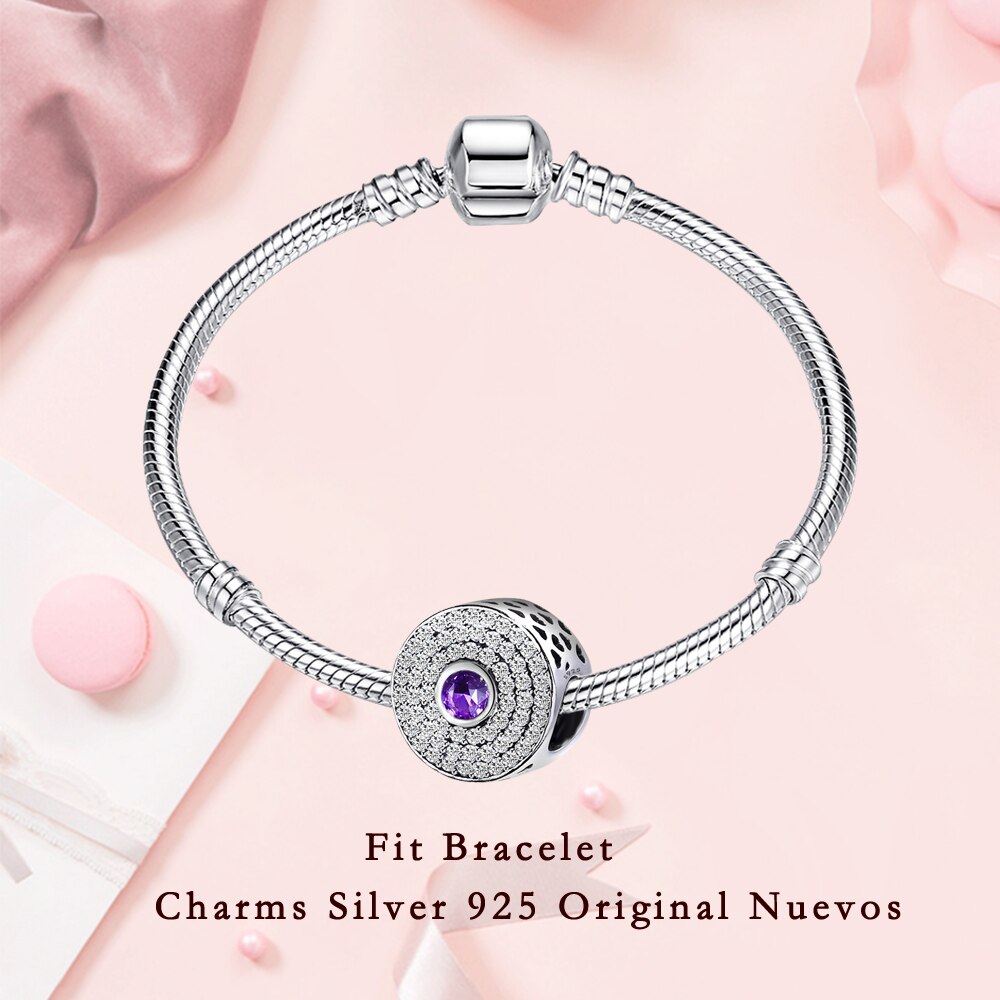 style DIY 925 Sterling Silver Cubic Zircon Charm Beads Fit Bracelet Charms Silver 925 Original Beads Jewelry Making