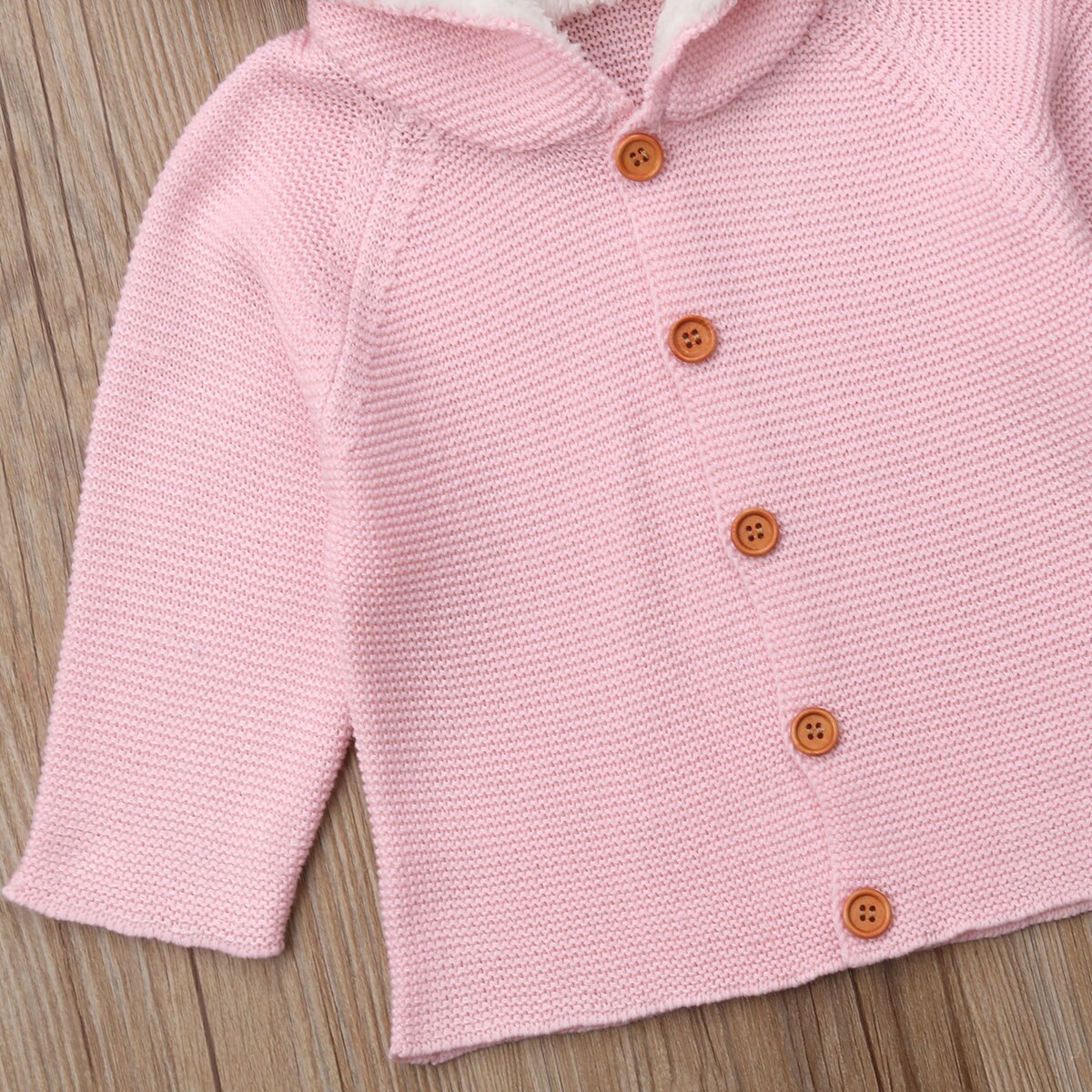 Brand Infant Baby Girl Boy Winter Warm Jacket Coat 3D Bunny Ears Hooded Long Sleeve Single Breasted Solid Knitted Coats