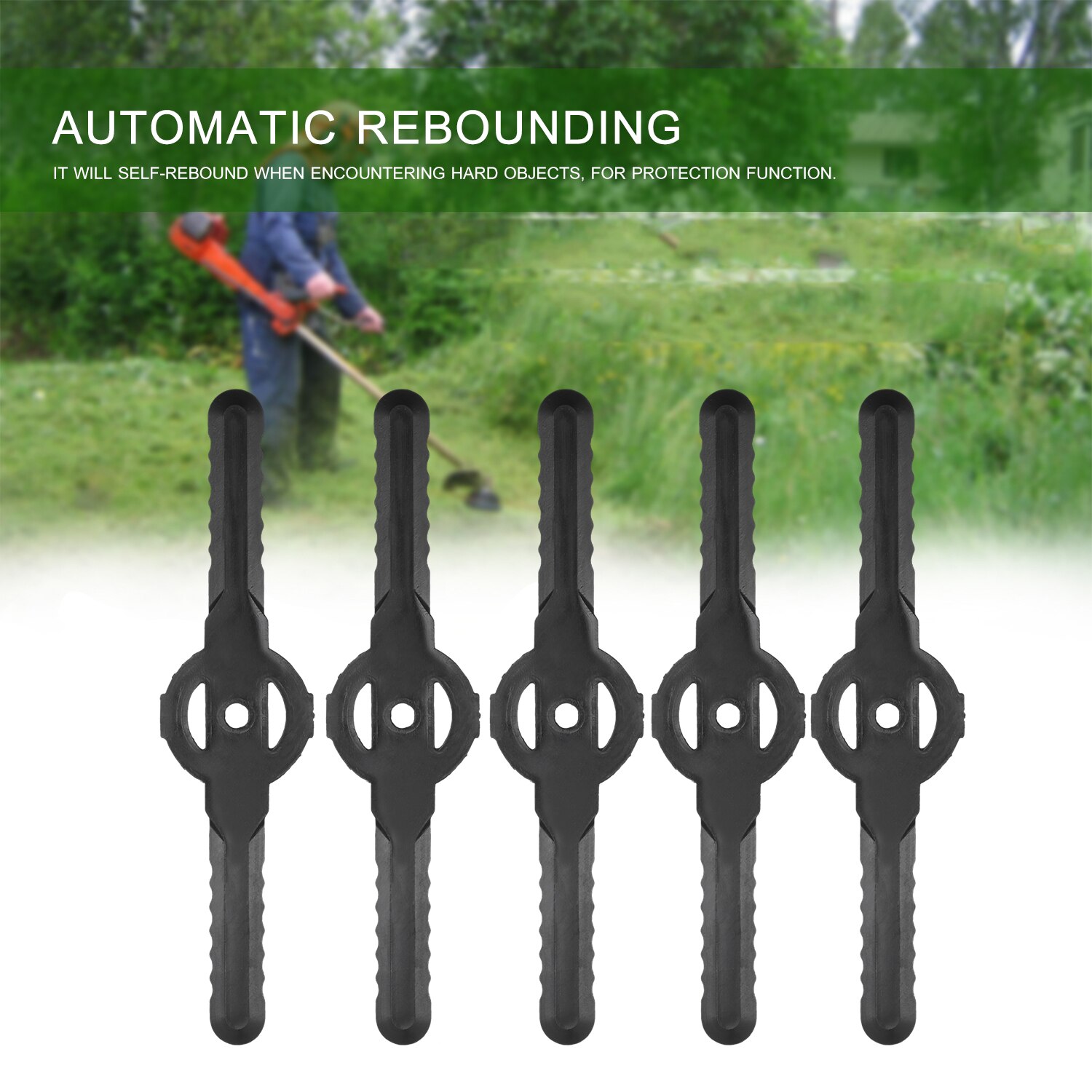Plastic Lawn Mower Blade Grass Cutter Grass Trimmer Weeder Blade Replacement Mower Accessory for Garden Agriculture Use 5PCS