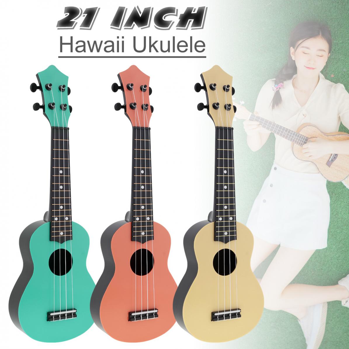 1 Set 21 Inch Soprano Ukelele Kleurrijke Akoestische 4 Snaren Hawaii Gitaar Instrument Voor Kinderen En Muziek Beginner