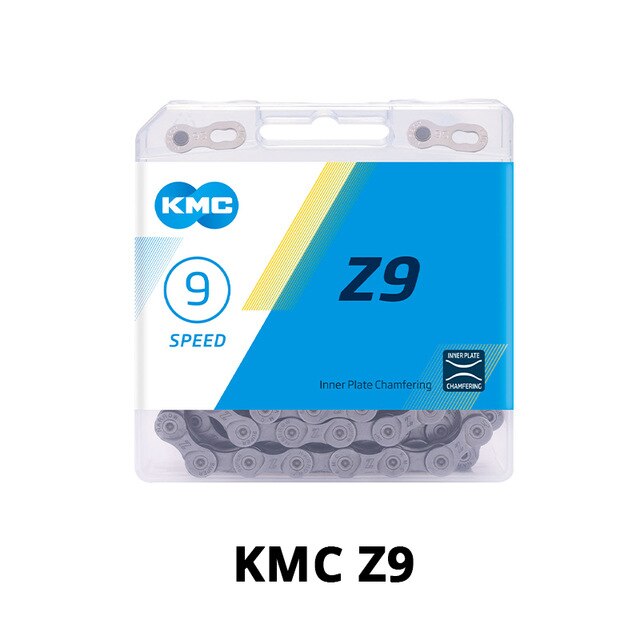 KMC X9 X9.93 X9EPT Z9 MTB Road Bike Silver Chain 116L 9Speed Bicycle Chain Magic Button Mountain With Original box: Z9