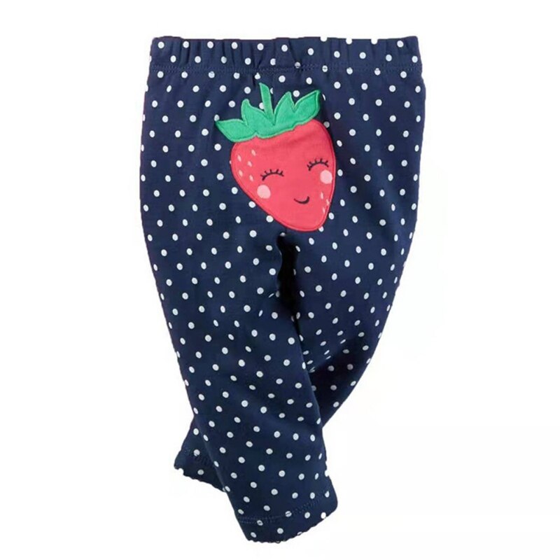 Herfst Leuke Babybroekje Jongens Meisjes Broek Kinderen Broek Gestreepte Aardbei Print Bodems: B / 18m