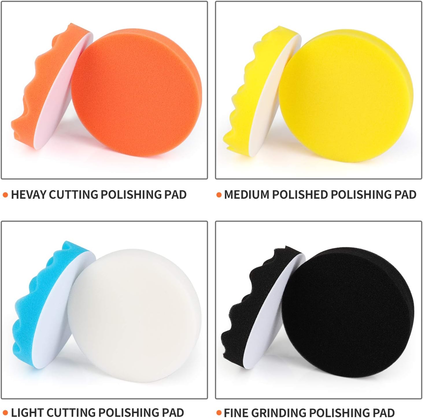 5 Zoll (125 mm) Bohrpolierpads 11-teilig Auto-Polierer und -Puffer Set mit Poliermittel