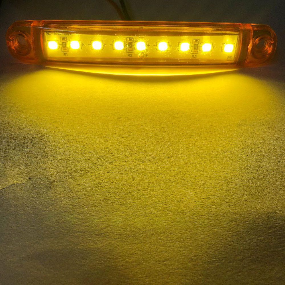 9 luces LED de señal lateral para camión, luz trasera para remolque de coche de 24V, lámpara de giro de freno de marcha atrás, luz impermeable, accesorios para vehículos: Azul oscuro / 3.000 K