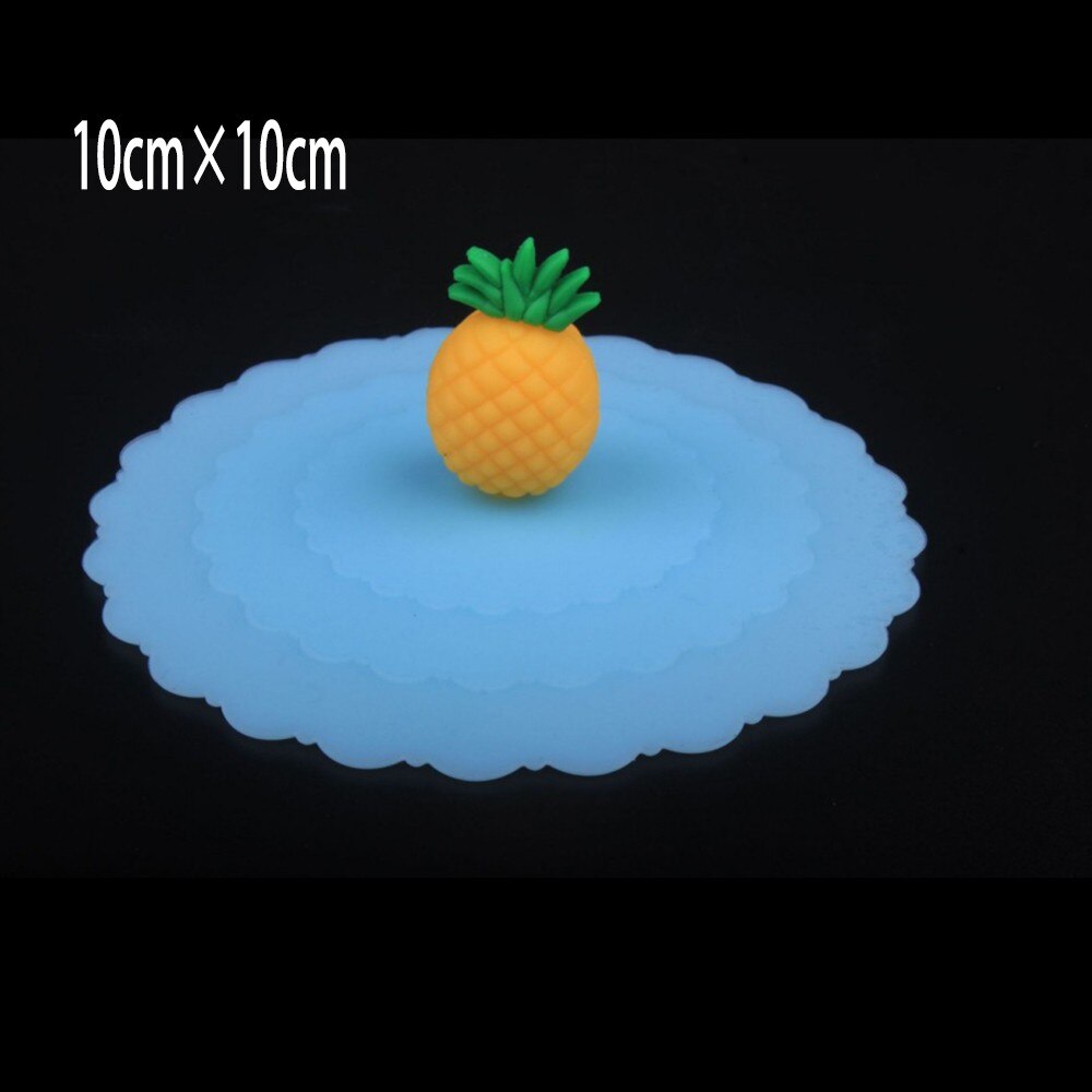 1Pc Silicone Anti-Stofafzuiging Mok Cup Cover Cartoon Fruit Thee Koffie Deksel Cap Verjaardagsfeestje Keuken eetkamer Decoratie