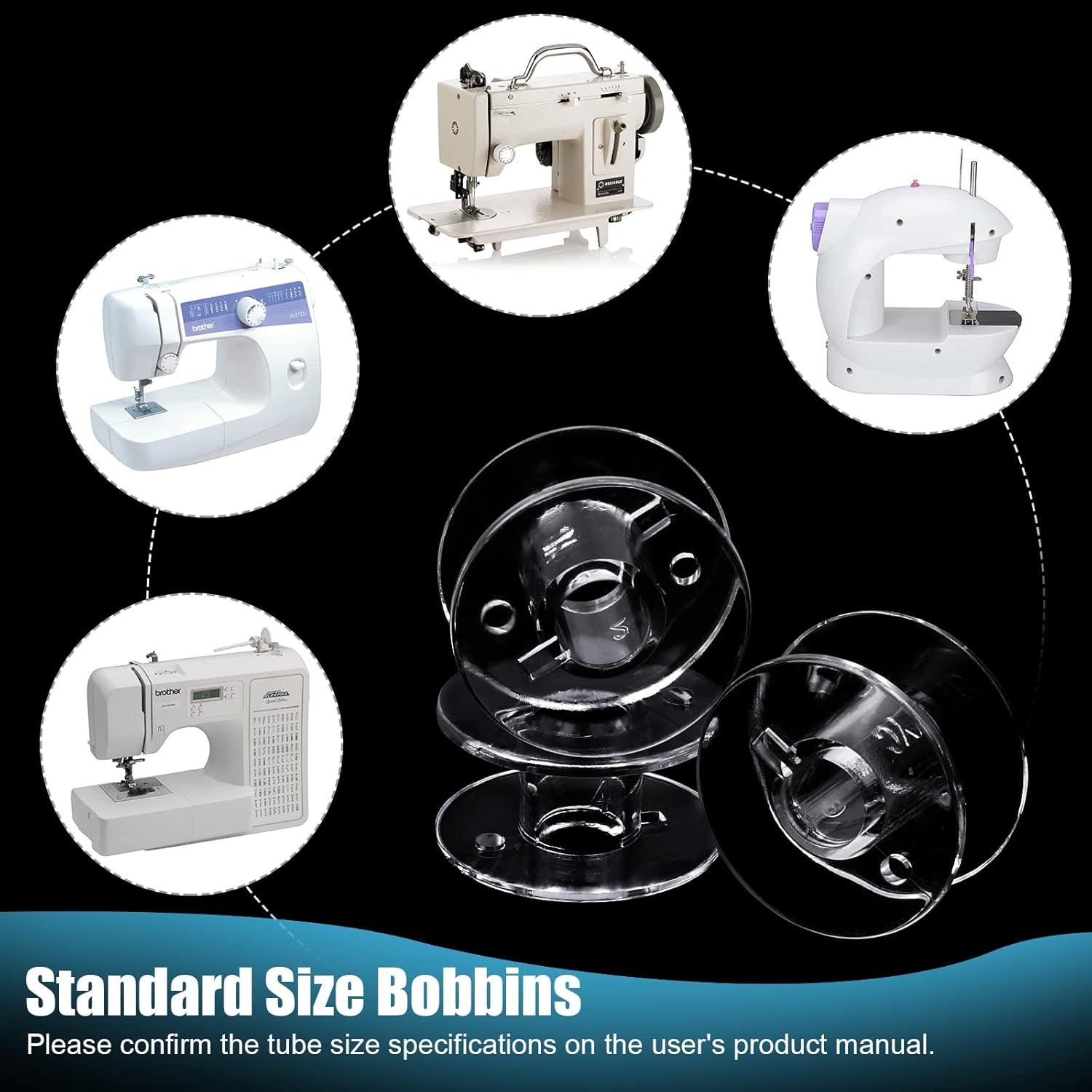 10/20/30 stk. klare plastiktrådspoler universal tom spole til singer brother symaskine gør-det-selv sytilbehør