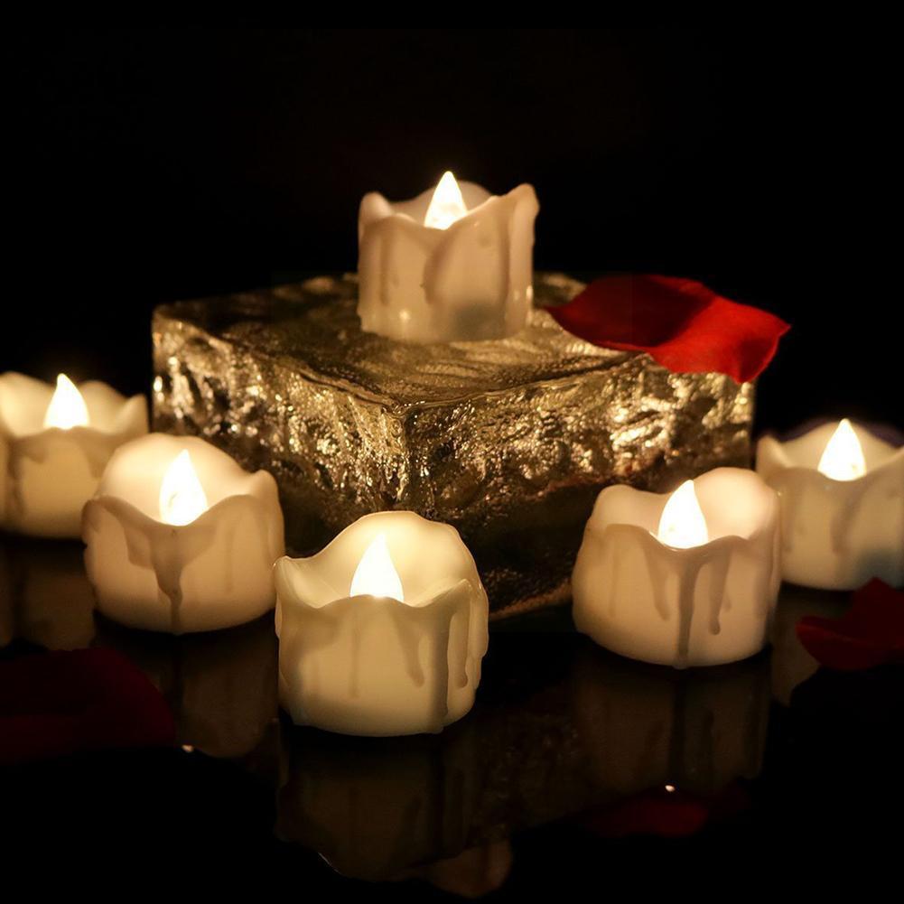 Flammenlose LED Kerze Licht Simulation Acryl Kerzen Startseite Hochzeit Dekor Geburtstag Weihnachten Batterie Betrieben Romantische C3w2