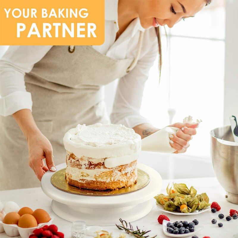 Plato giratorio antideslizante para pasteles, Soporte redondo para cocina, herramientas para hornear, masa de pastelería, herramientas de decoración de pasteles, espátula para glaseado