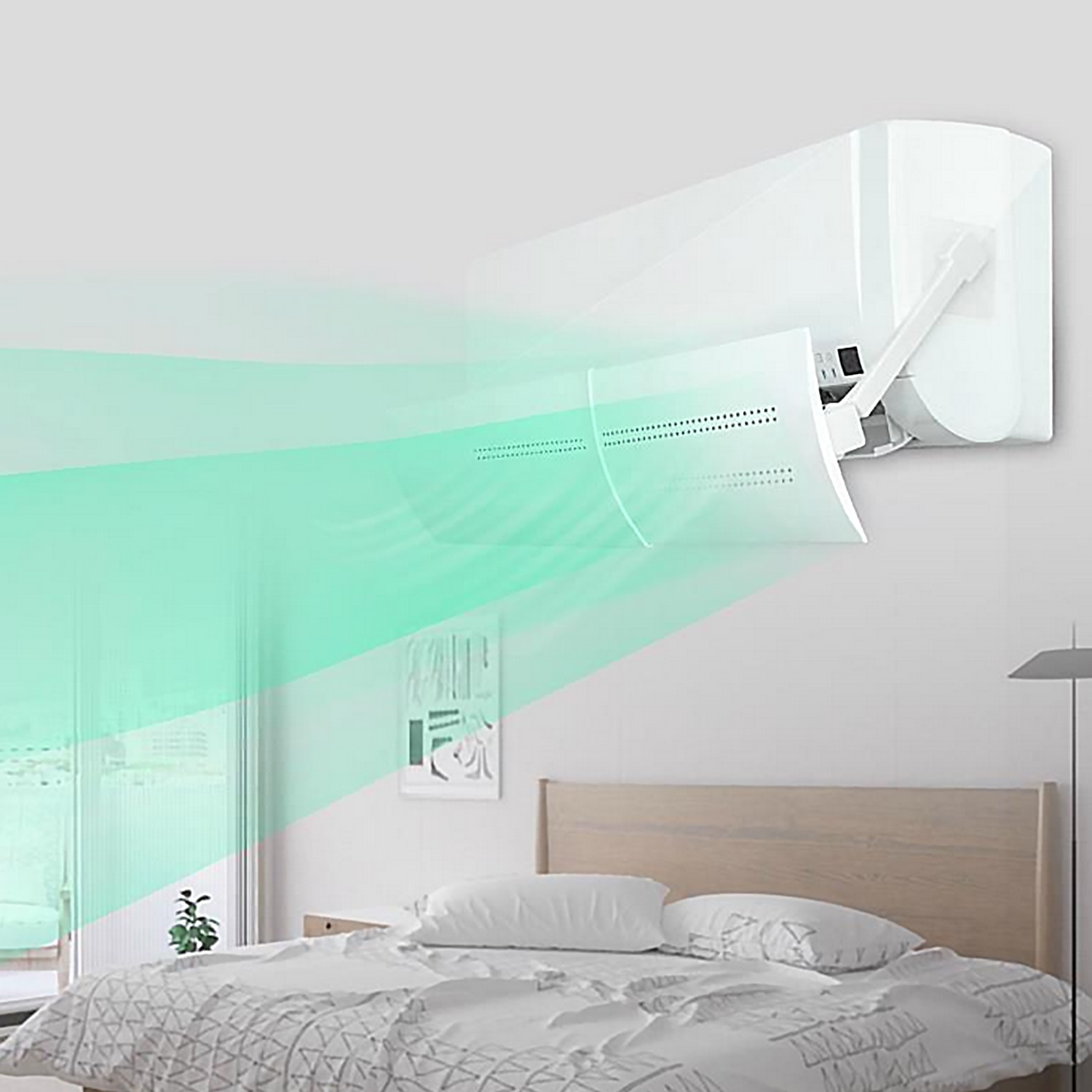 Air Conditioner Wind Deflector Retractable Anti Direct Blowing Air Conditioner Shield for Bedroom Children Room Home Supplies