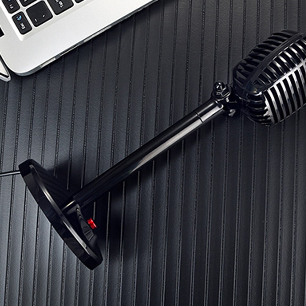 Desktop Microphone Stable Anti-noise 3.5mm USB Karaoke Retro For Computer Adjustable Angle Game Conference Home Multifunctional