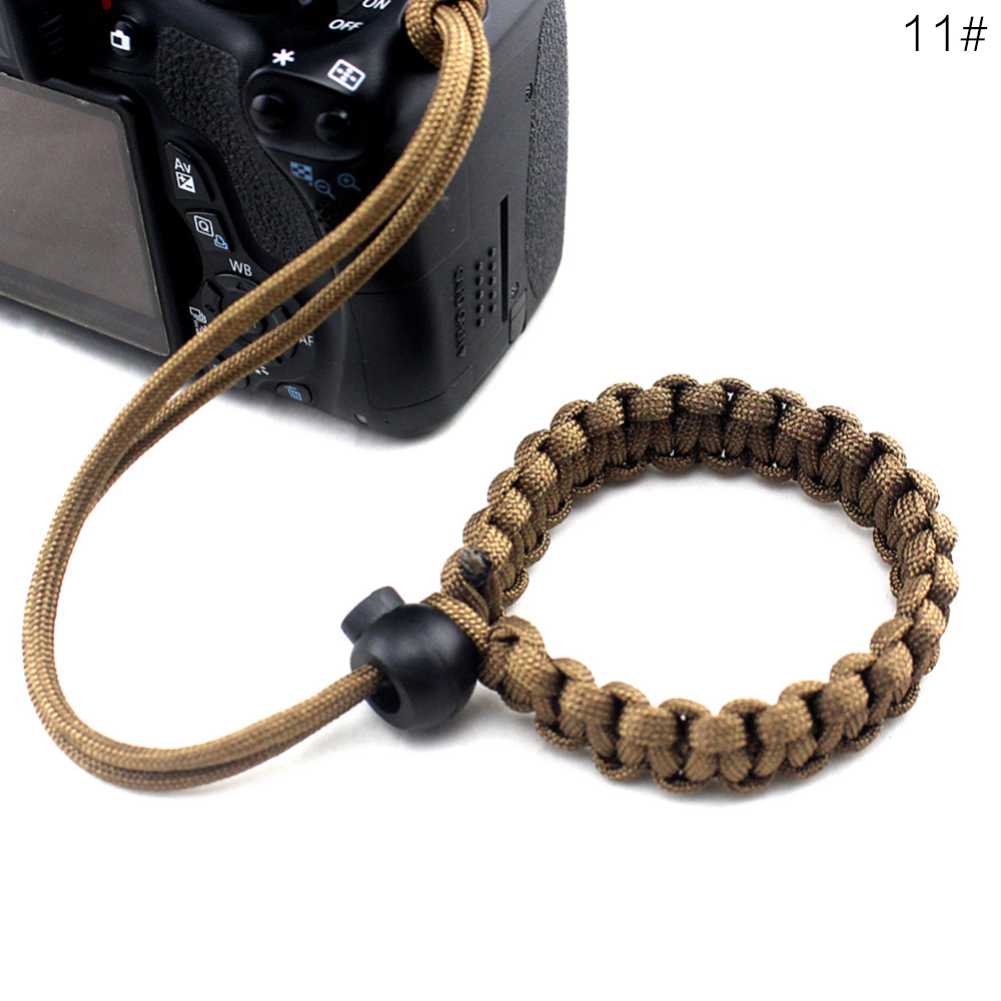 For DSLR Camera Leather Grip Wrist Hand Strap Hand-made Parachute Rope Camera Wristband: 11