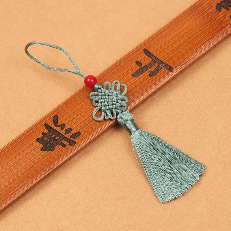 2/5 st 5cm festliga tofsar hänge kinesisk knut sidentofsar sömnad gardinberlocker tofs gör-det-själv-pyssel smyckestillverkning dekor: S / Grön