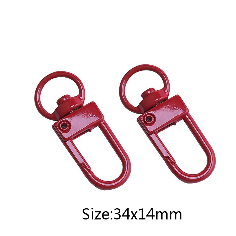 10Pcs Kleur Verf Bakken Sleutelhangers Sleutelhanger Sleutelhanger Voorjaar Gesp 8 Woord Gesp Garnalen Gesp Zak Gesp Sieraden accessoires: red