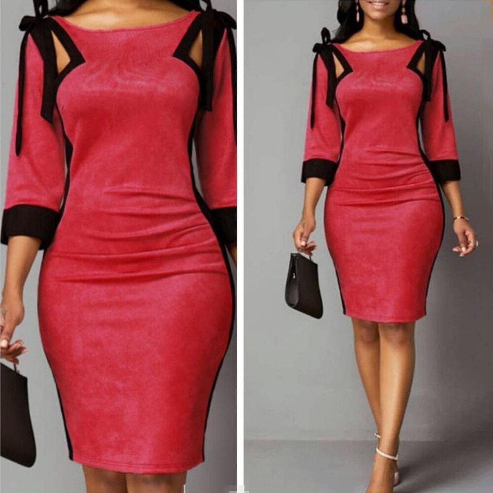 MD African Dress Ladies Ankara Midi Dresses Business Dress For Women Office Clothes Dashiki Outfit Vetement 183