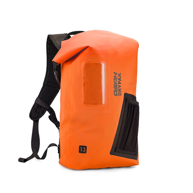 13l pvc vandtæt drift dykkerpose udendørs dykning sammenfoldelig mand kvinder strand svømmetaske rafting river ocean rygsæk: 01 orange pvc