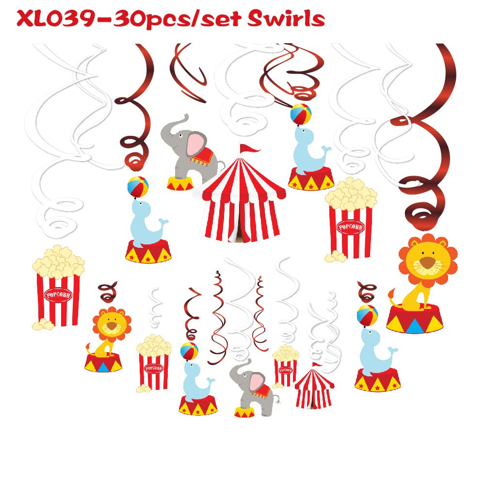 44pcs/set Baby Circus Animals Lion Carnival Party DIY HAPPY BIRTHDAY Party Photobooth Props Backdrops Baby Shower Decorations: XL039