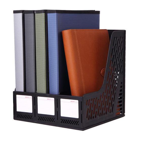 Deli 9845 document trays file box functional file organizer 3 cases desktop storage file folder with label