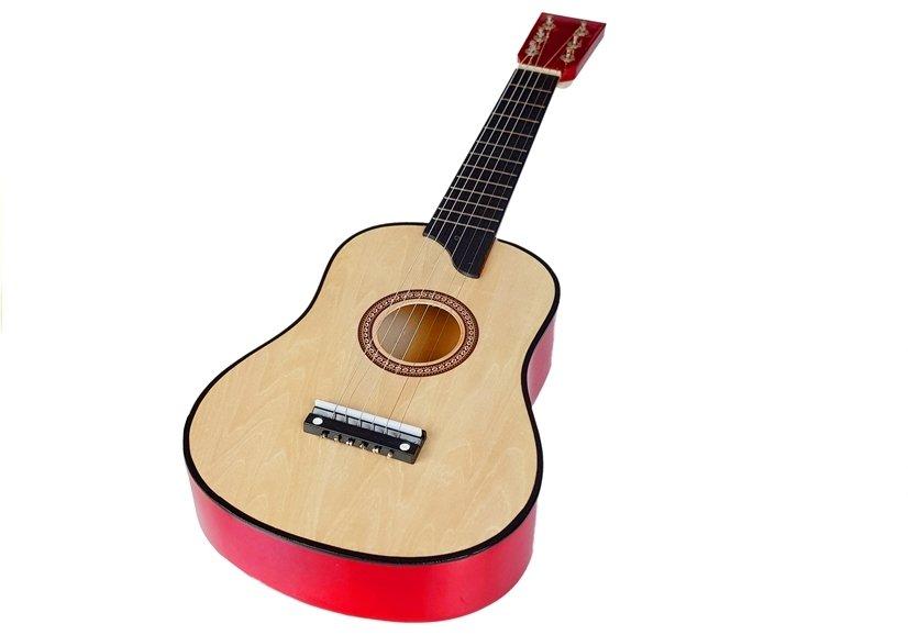 Houten Kind Gitaar Beige Realistische Heeft Een Echte