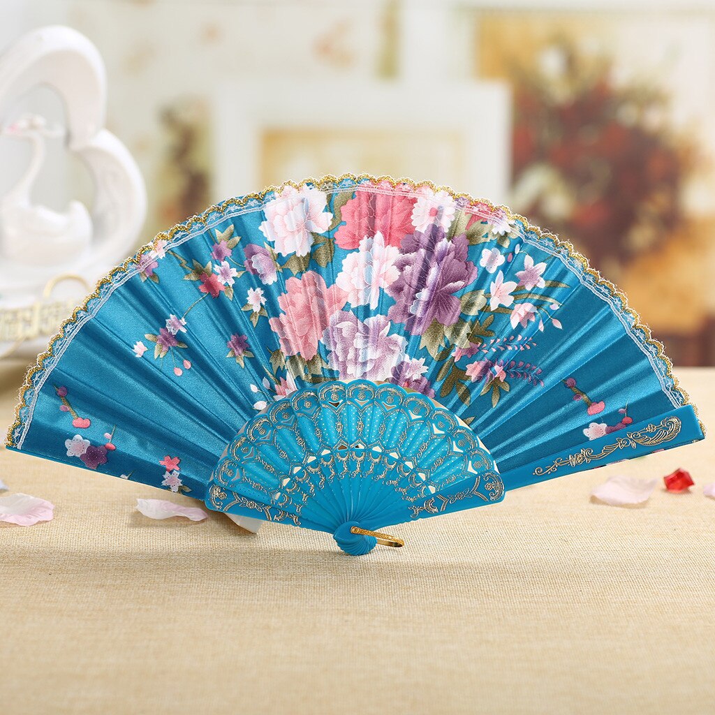 Vouwen Fans schoonheid Kant Chinese Stijl Dans Bruiloft hand fan Folding Held Bloemen Fans decoratieve abanico