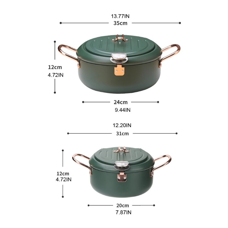D08D Japanese Style Tempura Frying Pan Household Mini Non-stick Induction Cooker Gas Frying Pan Japanese Small Pan Frying Pan