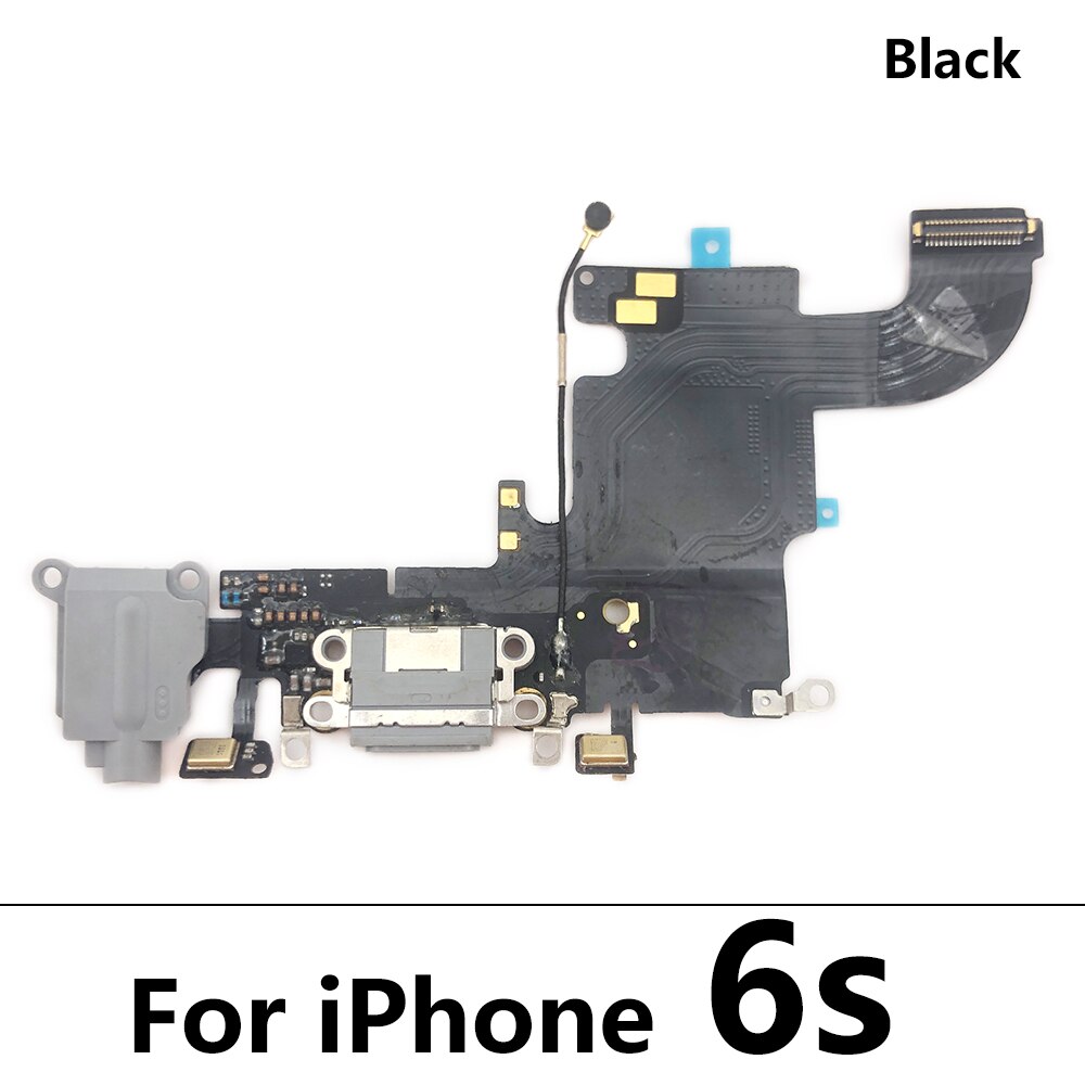 Original USB Charging Port Mic Microphone Dock Connector Board Flex Cable Repair Parts For Iphone 6 6S 7 8 Plus: For 6s Black Ori