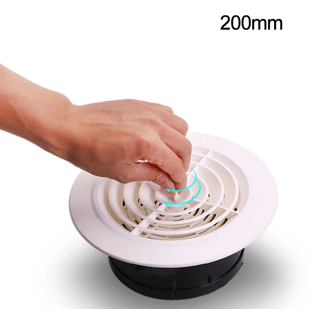 Okrągły odpowietrznik żaluzja osłona na maskownicę wylot regulowany odpowietrznik wentylacja Ucting kratki wentylacyjne 200mm odpowietrznik