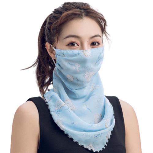 Rose Flower Women Summer Chiffon Anti-UV Thin Veils Scarf Neck Face Cover Shawl