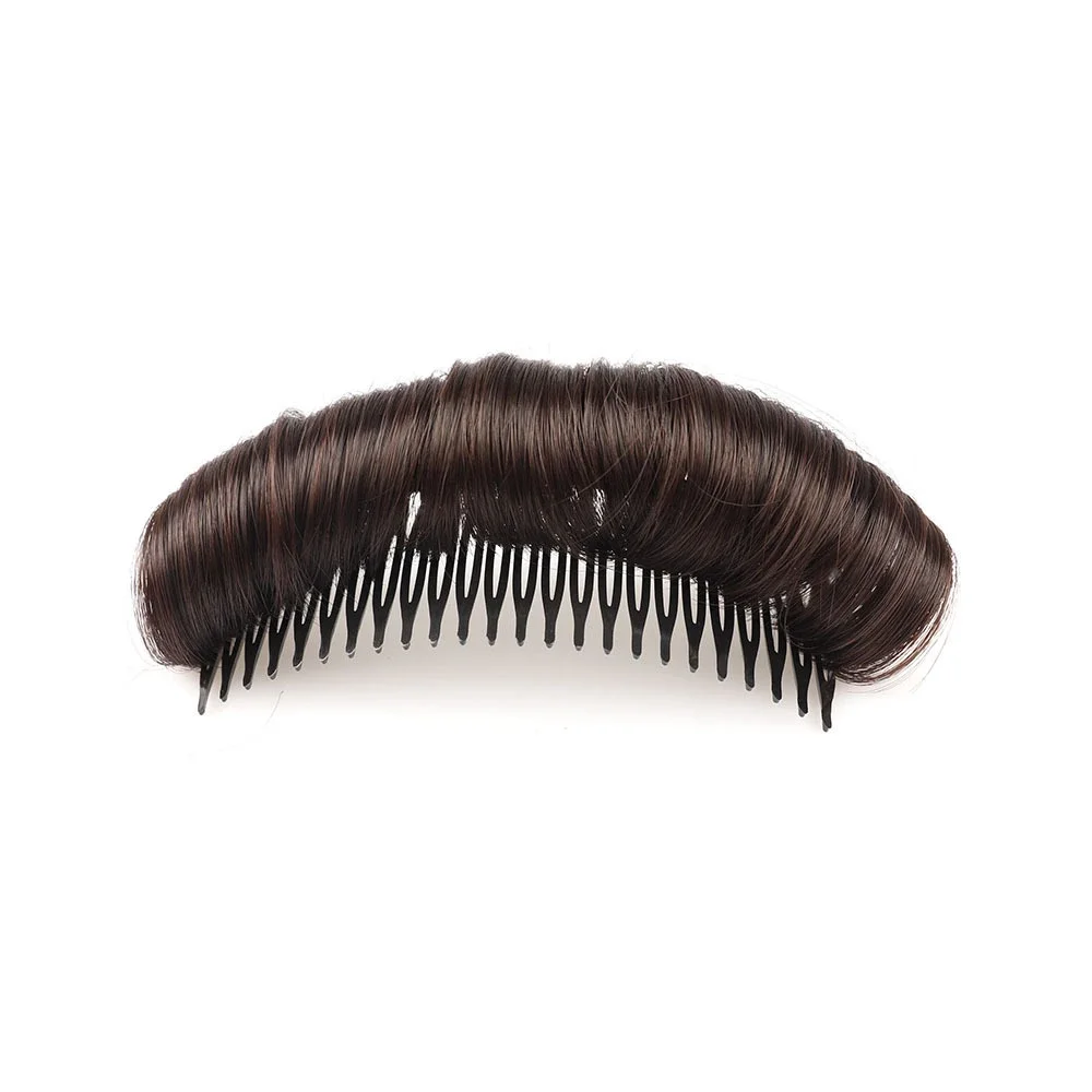 Invisible Fluffy Hair Pad Wig Cushion Comfortable High Temperature Fiber Insert Comb Fluffy Hair Clip Increase Hair Style Tools: light green