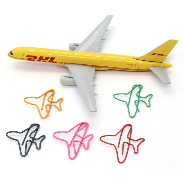 (10pcs to sell) Airplane Metal Paper Clips, Cute Plane Clip, Office School Stationery Supplies